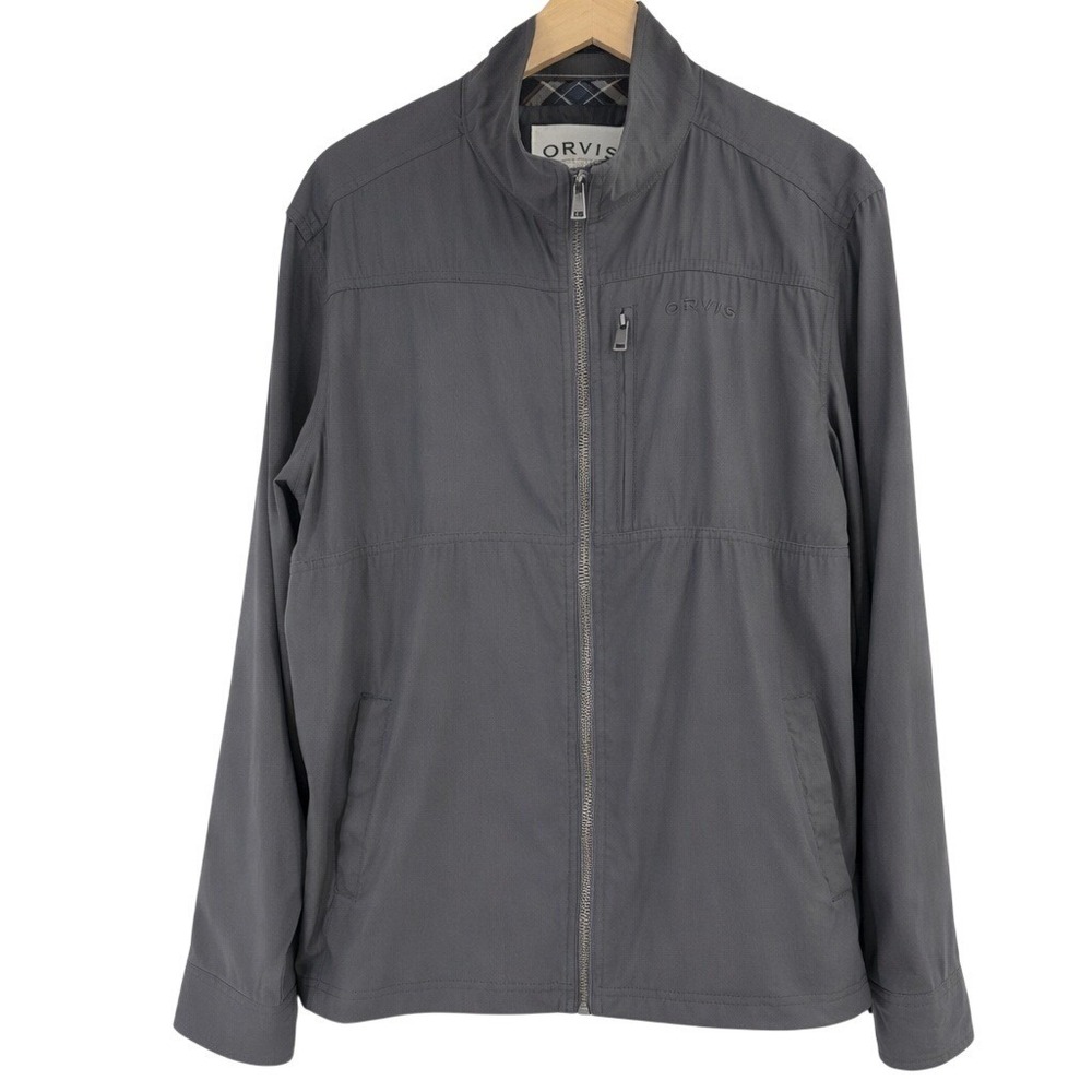 Orivs Jacket Men's Size Medium Gray Harrington‎ Outdoors Water Resistant Hiking